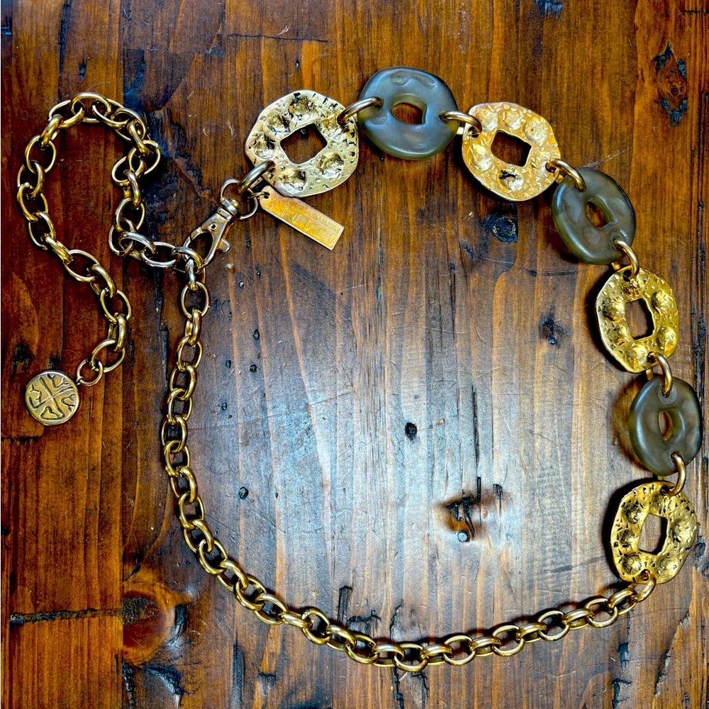 Gold and Light brown Chain Link Belt